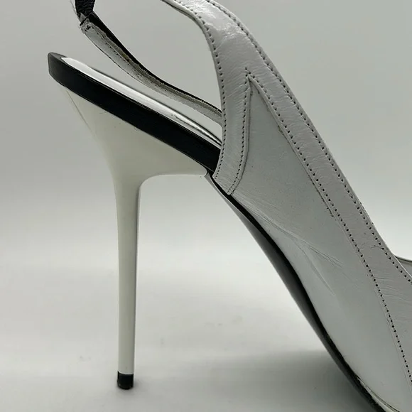 Gianmarco Lorenzi Sexy Black/White Leather Stiletto Heels Shoes **Size 40** 🔥🔥 - Picture 6 of 8